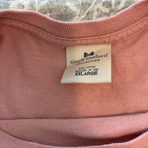 Simply Southern Grey America the Beautiful Crab Short Sleeve T-Shirt Size Large - Picture 4 of 4